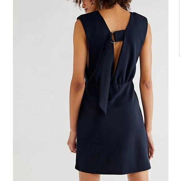 Free People Runaway Black Sleevless Knit Mini Dress Size Large - Picture 3 of 16